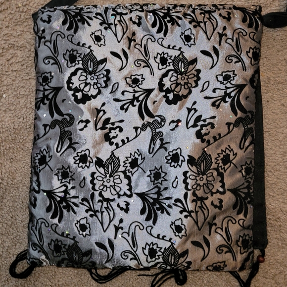 Handmade purse. Cloth purse, bag elephant, black gold adjustable strap purse bag - Picture 7 of 7